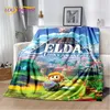 3D ZZelda 2 Link Game Gamer HD Soft Plush BlanketFlannel Blanket Throw for Living Room Bedroom Bed Sofa Cover Kid Gift 240325