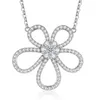 Brand de créateur Van Big Flower Collier Silver plaqué 18k Diamond de tournesol Diamond Pendant plein de femelle creuse non décolorée