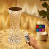 Table Lamps 3/16 Colors LED Crystal Lamp Small Waist Projector Touch Romantic Diamond Atmosphere Light USB Night For Bedroom