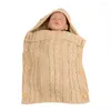 Decken mit Kapuze mit Kapuze Wolle Baby Swaddeln erhalten geborene Pofrode Requisite Häkelmädchen Kleidung Kleinwackelhülle Schlafsack Schlafsack