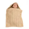 Blankets Hooded Wool Baby Swaddling Receiving Born Pography Prop Crochet Girls Clothes Infant Wrap Envelope Sleeping Bag