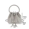 Shoulder Bags Luxury Designer Purses And Handbag For Women 2024 Female Fashion Wallet Casual Rhinestone Tassel Chain Bucket Tote