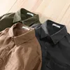 Camicie casual da uomo Camicia cargo comfort in puro cotone a maniche lunghe stile americano Top causali allentati primavera autunno