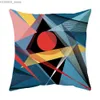 Pillow Colorful geometric abstract pattern printed case sofa cushion cover office car decoration personalized home decoration Y240401