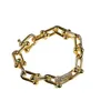 Qingdao – bijoux de marque originale, style fer à cheval, bracelet en zircon incrusté exquis avec accessoires de chaîne personnalisés