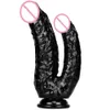 NXY Dildos Dongs Fredorch Long Black Double Dildo Attachment for Sex Machine Adult Toy for Womem Vagina and Anus Vac U Lock Connector 240330