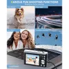 Appareil photo numérique 5K le plus récent de 2024 avec 56 MP, mise au point automatique, vlogging, caméra avant et arrière, anti-vibration 6 axes, écran tactile - Appareil photo compact et de haute qualité