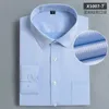 Chemises habillées pour hommes Coton Hommes Classique Chemise à manches longues Poche régulière Fit Formel Business Work Office Bouton Casual Blanc Social