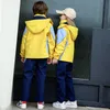 Anpassade barns utomhusjacka tre i e löstagbar skoluniform med plysch och förtjockade dagisuniformer 61of#