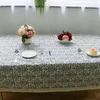 Toalha de mesa de algodão, toalha de mesa de linho com estampa de flor azul, capa de jardim doméstica, decoração de casamento rústica, panos de cozinha