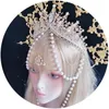 Party Supplies Sun Goddess Gold Spiked KC Halo Virgin Mary Cross Crown Headpiece Gothic Lolita Bead Chain Hair Accessories