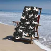 Asciugamano pinguini carini e fiocchi di neve 80x130 cm Microfibre tessuti per regalo per le vacanze in piscina