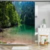 Shower Curtains Natural Forest Tree Scenery Curtain Bathroom Waterproof Polyester Fabric 3d Printed Bath Screen Mat