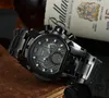 Invlcto męski kwarc sportowy zegarek zegarek ze stali stalowy zegarek zegarek zegarek pełny funkcja światowy czas składanie zapisu 51 mm