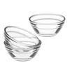 Ensembles de vaisselle 3 pcs en verre bol empilable bols transparents petites tasses de gelée de désert de salade pudding