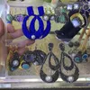 Boucles d'oreilles pendantes style bohémien, strass, connecteur en pierre blanche et noire, multicolore, fermoir Simple, fait à la main, bijoux quotidiens pour femmes