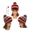 Gorro / Gorros de calavera Invierno Hombres Mujeres Gorro cálido Verde y rojo Copo de nieve Parejas Sombrero acanalado Grueso de punto Regalo de Navidad Entrega de gota DHBTB