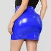 Mulheres Plus Size Saia De Couro De Patente Sexy Curto Mini Saias PU Faux Látex Voltar Zip Magro Casual Boate Roupas de Festa Personalizado 16mL #