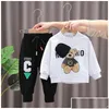 Set di abbigliamento Set di abbigliamento Neonate Ragazzi Bambini Abbigliamento casual Primavera Bambini Abiti da vacanza Autunno Cartoon T-shirt a maniche lunghe Pantalone Dhwnb