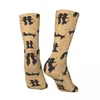 Herrstrumpor Crazy Sock for Men Yoga Dogs Poses och övningar Hip Hop Harajuku Dachshund Dog Sömlös mönster Tryckt Crew Casual Gift