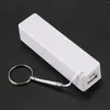Spoons Portable Extern Power Bank Battery Charger 18650 med nyckelring (utan batteri) (vit)