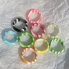 Decorative Figurines 5pcsins Korea Striped Rainbow Gradient Color Ring DIY Resin Personality Sweet Girl Wholesale