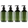 Sıvı Sabun Dağıtıcı 4pcs 500ml Taşınabilir Plastik Sprey Şişeler Yeniden Kullanılabilir El Pompası Banyo Malzemeleri Yeşil/Kahverengi