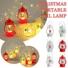 Portacandele LED Lanterna di Natale Babbo Natale Allegro Decorazioni Ornamenti Anno Portalampada a olio Natale elettronico W0W9