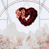Couronne de fleurs décoratives pour porte, couronnes romantiques en forme de cœur pour la Saint-Valentin, décoration d'intérieur, guirlande d'amour, décorations avant de la Saint-Valentin