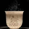 Kopjes Schoteltjes Schapen Vet Jade Porselein Hart Sutra Cup High-end Huishoudelijke Thee Ming Witte Chinese Koffiemok