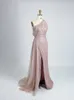 Elegant Evenant Dres Dres rose rose One épaule sirène Dres High Slit LG Prom Robes formelles pour Prom Wedding Party 36Z9 #