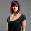 Wigs HAIRJOY Synthetic Hair Black Red Mixed Short Straight Bob Wig for Women