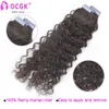 Tape In Human Hair Water Wave Remy Curly Ins European Skin Weft Adhesive 20pcs 2gpc 240327