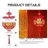 Figurines décoratives avec pompon à nœud chinois, ornement Dragon rouge de l'année 2024, pendentif Oriental porte-bonheur pour Festival de printemps