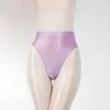 Calcinha feminina sexy leggings cintura alta brilhante cetim opaco ginásio macio yoga lingerie respirável tangas cuecas ultra finas