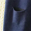 Dames Trui Vest Plus Size 4xl Losse Effen V-hals Side Butt Slit Zak Breien Trui Curve Sleevel Jumper E2-0501 l1Io #