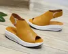 Summer Women Sandals Platform Wedges Leather Swing Peep Toe Casual Shoe Walk Shoes Flats Size 42 peep toe sandals 240327