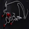 Chaînes gothiques en forme de coeur Zircon Dragon pendentif couple collier créatif métal personnalité fête bijoux accessoires