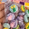 Components 500pieces 22mm diy acrylic candy lollipop flower sticker flat beads.for woman kids hairpin scrapbook jewelry making accessories