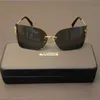 Okulary przeciwsłoneczne 57313 Retro Rimless Sunclasses Luksusowy projekt marki Y2K Sunshade Mirror Lady Modna Ochrona Oświadczenia UV400 J240330