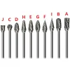 10 types Tungsten Carbide Burrs Rotary File Hard Alloy Drill Bit Gravure Cutter Carbure Rotary File Wood Stone Carving Tools