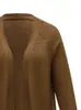 OneLink Solid Brown Plus Size Women LG Otwarty sweter sweter z Kardigan Gość L-3xl Big Clothing Autumn Winter 2022 Minimalistyczny luksus A18D#