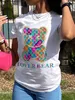 Koszulka damska Niedźwiedź drukowana Załoga szyi