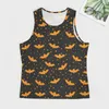 Tanktops voor heren Halloween Bat Top Heren Oranje stippen Print Mode Strandtraining Patroon Mouwloze shirts Grote maat 4XL 5XL