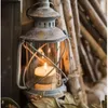 Portacandele Candeliere europeo vintage Lampada a olio in ferro rustico, comoda maniglia per il trasporto, ideale per l'atmosfera del giardino, bagliore serale