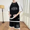 Men's Tracksuits Fashion 2024 Summer Sets T-Shirt And Shorts Two Piece Youth Outwear Loose Short Sleeve Top Tees&Pant Twin