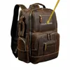 luufan Vintage Genuine Leather Man's Travel Backpack Fit 15" Laptop Daypack Real Leather School Bag Big Travel Rucksack For Man I3re#