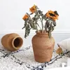 Vases Handmade Rattan Vase Flower Pot Holder Plant Storage Wicker Decor Woven Basket Home Crafts Gifts