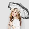 Umbrellas Vintage Wedding Bridal Crafted Parasol Flowers Embroidery For Bride Po Lady Costume 1920s Party White