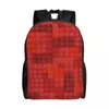 배낭 장난감 벽돌 패턴 레드 화재 스펙트럼 노트북 남자 여자 학교 대학 학생 가방을위한 캐주얼 책 가방